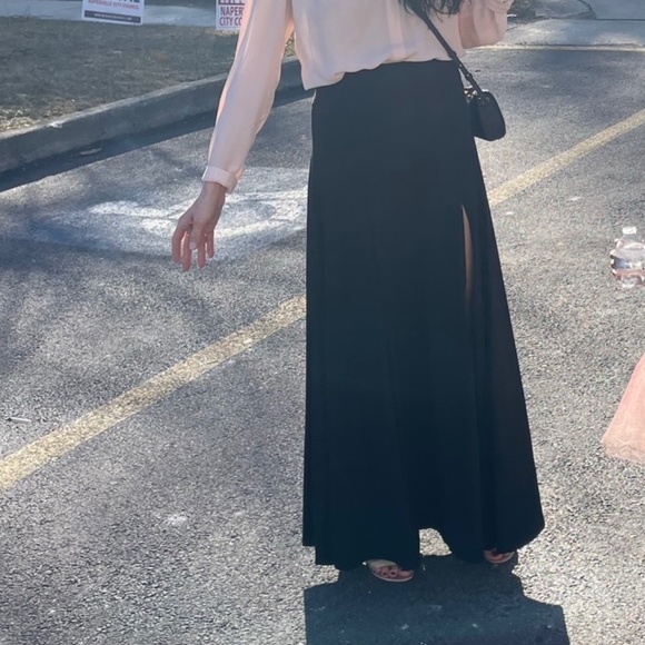 Susana Monaco women’s high waist slit maxi skirt size m black - Picture 3 of 6